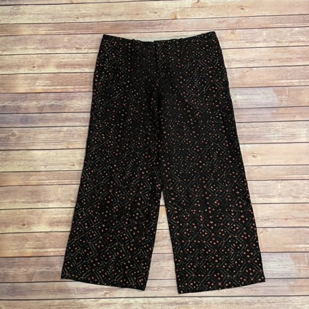 Peruvian Connection Wide Leg Crop Pants Geometric Abstract Pattern